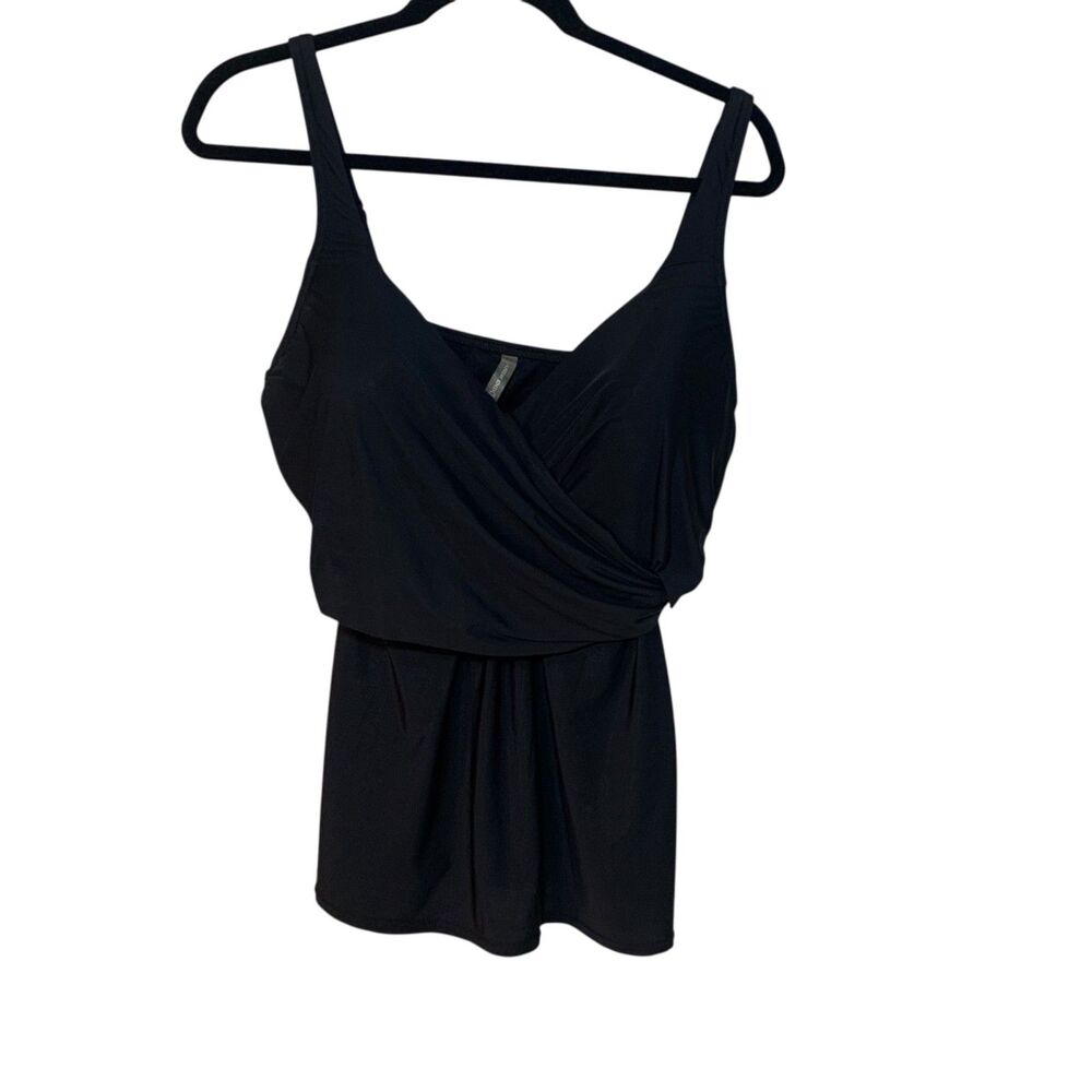 Lands End Womens Black Underwire Tankini Top 16 Beach Resort Vacation Cruise